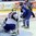 Yevgeni Rymarev attempts to score on Norwegian goaltender Lars Haugen. Photo: Magnus Eikli